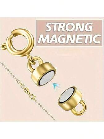 磁性可转换扣 - 易于使用的龙虾扣磁铁，适用于珠宝制作、项链和手链链条延长、可调节扣合、强力抓握、DIY 珠宝维修和更换