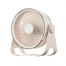 Ventilador eléctrico portátil con luz LED para acampada, carga USB, silencioso, para pared, refrescante para verano, playa, viajes
