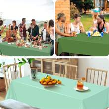 1pc Green Plastic Tablecloth | Light Green Disposable Waterproof Tablecloth, 4 Green Color Options, Sage Green Tablecloth, 54x108 Inches, Fits 6-8 Ft Rectangular Tables, Indoor Outdoor Party, Birthday, Wedding, Baby Shower Decor