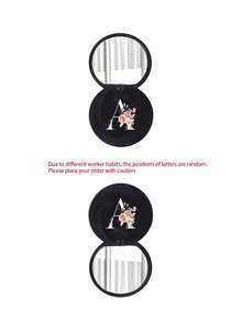 Specchio rotondo nero alla moda con iniziali floreali - Accessori da viaggio di design, specchietto mini scorrevole comodo, in materiale plastico, resistente all'usura e durevole, leggero, specchio da tasca, specchio per il trucco mini, nuovo design, adatto per uomini e donne, coppie, per uso quotidiano, appuntamenti, compleanni, festival, ritorno a scuola, estate, vacanze, spiaggia, pendolarismo, regalo di compleanno, regalo per le vacanze, regalo pensieroso per la festa della mamma, regalo pratico