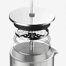 1PC French Press Coffee Maker, Double Wall Insulated Borosilicate Glass Carafe, Dishwasher Safe Stainless Steel Filter/Plunger Assembly, Removable Silicone Base, Easy To Clean Coffee Press Household Espresso Maker Pot Kettle Set Milk Bubbler Stylish For Home Office Party Manual Espresso & Tea Brewer Pot For Home & Office - Stylish And Easy To Clean Coffee Kettle For Brews Back To School