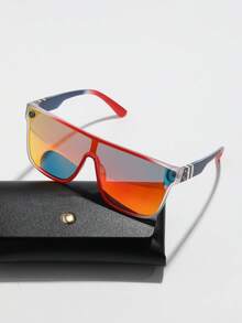 Gafas de moda con degradado de color. Este accesorio elegante muestra una paleta de colores degradados llamativa y un diseño audaz, apto para salidas diarias, aventuras en la playa o combinar con looks festivos, combinando la función de protección solar y la estética. - Multicolor - Ver 7