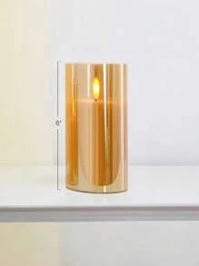1pc/3pcs Flameless LED Candles, Flickering Battery Powered Candles, Electric Candle Set, Gold Glass Effect, With Remote Control Timer, 4 Inch, 5 Inch, 6 Inch Gifts Birthday Graduation