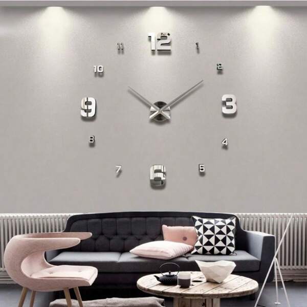 16 Inches/36 Inches/47 Inches Modern Design Large Wall Clock 3D/2D DIY Quartz Clocks Fashion Watches Acrylic Mirror Stickers Living Room Home Decor Horloge Mirror Numbers Stickers For Living Room Office Decorations Gift Room Decor Clock Wall Bedroom Decor Dormitory Decor Back To School