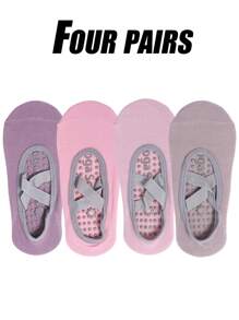 1 paire/3 paires/5 paires/6 paires, Chaussettes de yoga épaisses pour femmes, Chaussettes d'exercice intérieur anti-dérapantes pour saut