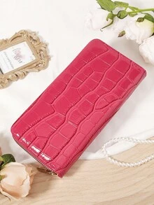 Fashion Black Purse Women's Long Wallet With Multi Functional Card Holder For Credit Cards Cash And Coins Featuring Zipper Pocket Travel Essentials And Travel Bag For Women Ideal Gift For Mother Wife Girlfriend Teacher Or Anniversary Stylish Stone Pattern For Office Commute Travel Or Daily Use Premium Leather Wallet For Women Bags And Purse Accessories