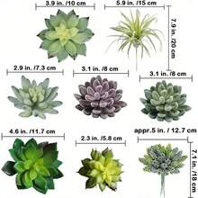 15 Peças de Plantas Suculentas Artificiais, Suculentas Verdes Pequenas Sem Vaso para Decoração de Casa, Escritório, Mesa, Arranjo Floral de Jardim Interno e Externo, Decoração de Primavera e Verão