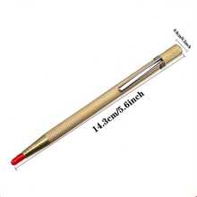 Metal Scribe Pen, Tungsten Carbide Tip Marking Pen For Metal, Wood, Glass, Tile Cutting, Manual Craft Tools - Gold - View 3