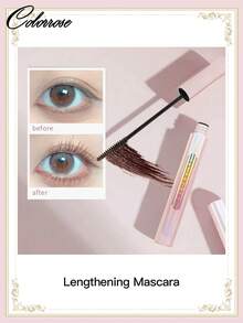COLORROSE 1支黑棕色持久睫毛膏，打造自然卷翘纤长睫毛，可水洗，向日葵睫毛效果，浓密、纤长、持久、卷翘、倍增，防晕染、防脱落，适合日常妆容。