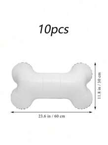 6pcs White Dog Bone-Shaped Foil Balloon For Puppy Birthday Celebrations - Perfect For Pet-Themed Parties & Photo Props, No Power Needed