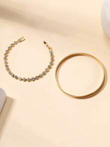 2 piezas de pulsera, pulsera pequeña, delicada, minimalista, para usar en la muñeca, joyería para mujer