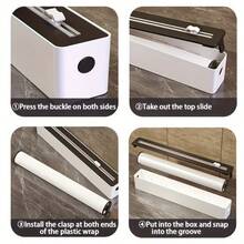 Kitchen Wrap Dispenser, Drawer Organizer, Rechargeless Reusable Kitchen Film Cutter And Sealer, Suitable For Home, Restaurants, Supermarkets - Multicolor - View 2