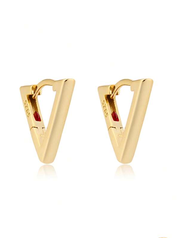HuooNew 1 paio di semplici orecchini triangolari in argento sterling 925, gioielli estivi in argento unisex, regalo per lui o per lei