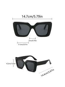 3pcs/1pc Girls' Fashion Cat-Eye Fashion Single Product Three-Piece Set - Fashion Wide Frame, Fashion Leopard Print, Pure Black Casual Design - Suitable For Vacation Beach Play - Multicolor - View 6