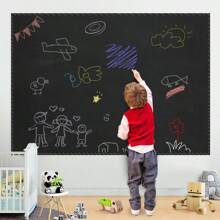 1 set de papel tapiz de pizarra desmontable y 5 tizas de colores aleatorios, pizarra de borrado en seco, apropiada para dibujos de niños, oficina, escuela, hogar, vuelta al cole