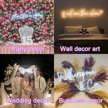 Customized LED Neon Sign Decoration For Room, Personalized Neon Sign Wedding Gift, Holiday Neon Sign Home Decor Wedding Backdrop, USB Powered - 25in/63CM - View 6