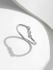 MODIAN D Color Moissanite Lab Diamond Rings 925 Sterling Silver Irregular Line Stackable Fashion Ring For Women Fine Jewelry - Silver - View 5