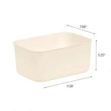 Small Plastic Storage Organizer Basket, White - 1 - View 2