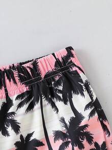 2 件套休闲男童套装：树纹无袖 T 恤和松紧腰夏威夷短裤 - 粉色 - 查看 8