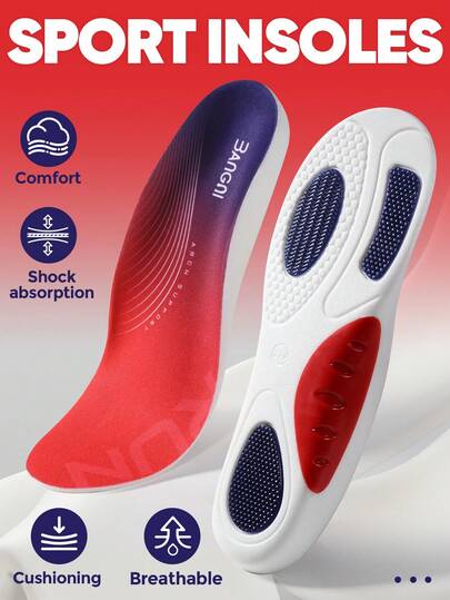 3ANGNI 一双运动鞋垫，PU，凝胶，减震和缓冲，男女皆宜的礼物，适用于运动鞋、工作靴、休闲鞋、工作鞋垫、运动鞋垫和徒步旅行鞋垫