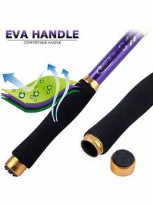 SOUGAYILANG Portable Telescopic Saltwater Fishing Rod - Collapsible Travel Rod For Lightweight Angling - Purple - View 6
