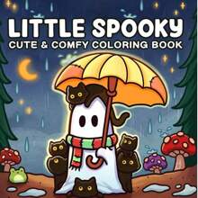 1pc Little Spooky : 42 Page Coloring Book For Adults And Teens, Easy Colouring Book Super Cute Designs Of Cozy, Hygge Spaces For Relaxation (Cozy Spaces Coloring) .Back To School Season School Supplies A Relaxing Gift For Friends, Couples, And Family