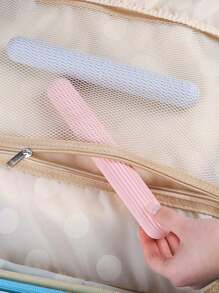 1pc Portable Toothbrush Case, Plastic Portable Toothbrush Carrying Case For Outdoor, Travel Bathroom Bathroom Decor Summer