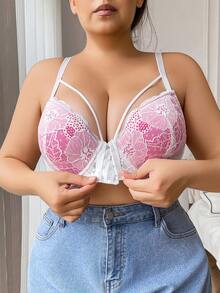 Plus Size Women's Fashion Supportive Underwire Bra, Comfortable For Daily Wear - Multicolor - View 2