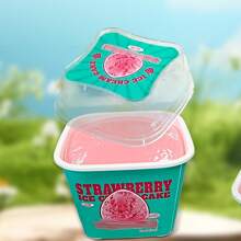 1 pieza Juego de juguetes aplanadores con temática de tarta de helado de fresa - Juguetes ocupados, bola de presión suave de poliéster termoplástico, regalos de fiesta, premios divertidos, juegos de dedos - La tarta de helado simulada en caja es adecuada para regalos y cumpleaños, juguetes aplanadores duraderos, novedades e ideales para regalos en días festivos