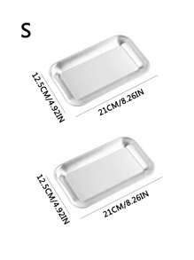 1pc/2pcs Home Simple Stainless Steel Serving Tray