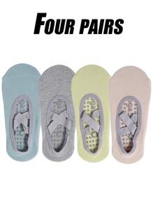1 paire/3 paires/5 paires/6 paires, Chaussettes de yoga épaisses pour femmes, Chaussettes d'exercice intérieur anti-dérapantes pour saut