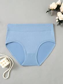 Set de 5 piezas de ropa interior para mujer de talla grande con diseño de lunares, transpirable y cómoda, de cintura alta