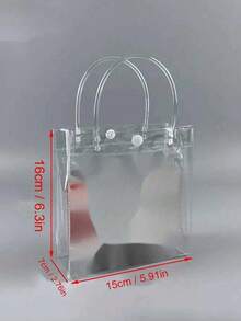 防水透明 PVC 纽扣礼品袋购物袋手提包，防水沙滩包，多功能储物袋手提包，非常适合女士婚礼、派对和节日礼物，体育场认可的透明钱包袋，适用于音乐会体育赛事节日，透明、透明防水袋，适合女孩，非常适合夏季、度假和海滩 - 彩色 - 查看 12
