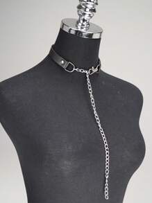 Gothic Simple Sexy Chain Collar Elegant Necklace Collar Women's Fashion Pu Leather Collar Sexy Simple Lingerie Accessories Daily Wear Accessories Collar Valentine's Day Gift