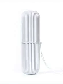 1 pièce Nouvelle boîte de rangement créative en plastique portable pour brosse à dents et dentifrice, organisateur de voyage multifonctionnel, support de trousse de toilette pour le voyage, peut également ranger des ustensiles, une tasse de toilette rayée, convient pour le voyage, les vacances, le voyage d'affaires, le camping, la gym, le yacht, les essentiels de vacances, les accessoires de voyage, les sacs de voyage, les fournitures scolaires de rentrée