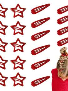 5pcs/Set Fashionable Dopamine Color Star Hair Clips, Suitable For Daily Use, Commuting, School, Outfit Matching, Minimalist Style Girls BB Bangs Hairclips