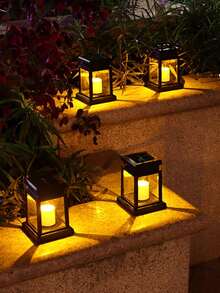 1pc Solar Powered Black Palace Style Lantern, Copper Wire String Lights, Candle Wick, Solar Outdoor Lighting, No Charging Required, Solar Powered, Outdoor Packaging Solar Pendant Light, Waterproof Solar Light, With 20 LED Beads, Suitable For Garden, Yard, Lawn, Patio, Parasol, Tent, Tree, Courtyard, Path, Etc. - Huang Guang - View 6