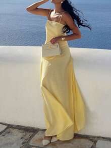 Vestido ajustado elegante y romántico con bajo de retazos tipo puesta de sol para cita