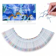 Penna gel acrilica 3D, penna gel ad asciugatura rapida, set per pittura graffiti, può essere usata per prendere appunti, segnare, fare biglietti d'auguri, colorare, contornare, penna acrilica da 1,0 mm, pennarello, tornando a scuola