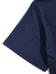 Men Plus Size Summer Nautical Map Print Round Neck T-Shirt, Emo - Navy Blue - View 3