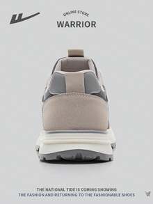 WARRIOR 1 Pair Men's Front Lace-Up Casual Sneakers, Fashionable Versatile New Design, Comfortable Outdoor Sports Style Low-Top Colorblock Leisure Shoes - Dark Grey - View 5