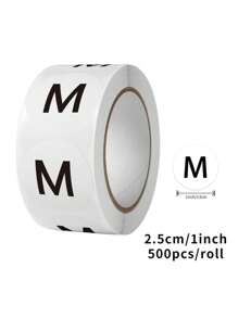 500pcs/Roll Size Labels Stickers, 7 Sizes XS S M L XL 2XL 3XL, Suitable For Clothing, T-Shirts, Dresses, Hats, Pants, Gift Packaging, Small Business Retail Labeling, Waterproof PVC Adhesive