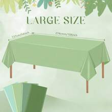 1pc Green Plastic Tablecloth | Light Green Disposable Waterproof Tablecloth, 4 Green Color Options, Sage Green Tablecloth, 54x108 Inches, Fits 6-8 Ft Rectangular Tables, Indoor Outdoor Party, Birthday, Wedding, Baby Shower Decor