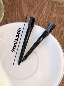 10个/5个装 女士时尚简约街头风镂空合金发夹，3.54英寸，黑色，适合日常装扮、沙龙造型、通勤佩戴，发夹发卡爪，套装，发饰，头部饰品，女士发饰，发夹 - 黑色 - 查看 2