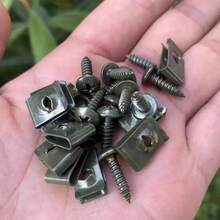 自攻螺丝金属紧固件夹适用于汽车摩托车U型夹带螺丝防锈保护夹螺丝铁片套件