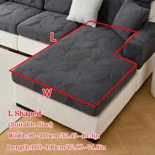1pc Seasons-Available Flannelette Anti-Slip Sofa Cushion Cover, Soft And Skin-Friendly Textured Modern Style Sofa Slipcover, Pet-Proof And Elastic, Fit For Living Room L-Shaped Combination Sofa And 1/2/3/4 Seater Sofas - Dark Grey - View 12