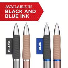 Sharpie S-Gel 2pk Black Ink Gel Pens 0.7mm Medium Tip - Gray Metal Barrel: Retractable, Contoured Rubber Grip, Pocket Clip