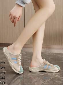 Women Breathable Perforated Slip-On Casual Sports Slides For Daily Wear - Green - View 9