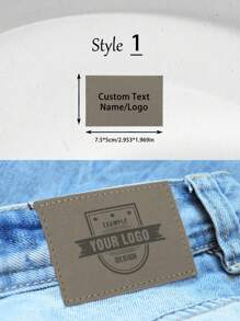 1 pieza Parche personalizado con adhesivo termofusible, pegatina de tela con contenido personalizado, parche rectangular para pantalones vaqueros, parche cuadrado para pantalones vaqueros, parche gris para pantalones vaqueros, parche marrón para pantalones vaqueros, parche marrón, parches personalizados en blanco con grabado láser, pegatina de tela rectangular para reparación de ropa y suministros de costura, parches personalizados especialmente para pantalones vaqueros