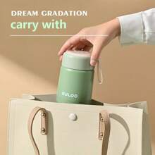 1PC Minimalist Mini Warm Color 350ML Insulated Cup, Women's Portable Stainless Steel Insulated Cup, Gift Cup, Cute Student Water Cup, Portable And Long-Lasting Insulated Water Cup, Coffee Cup [Logo Casual/Color Difference Small] Back To School